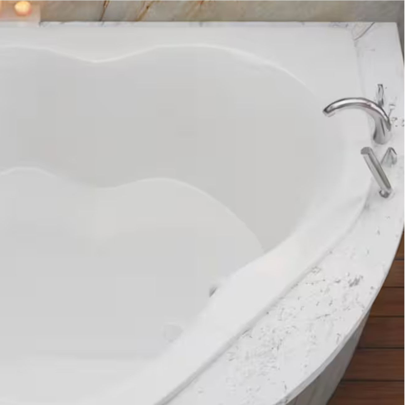 Beryl 5 ft. Acrylic Center Drain Corner Drop-in Non-Whirlpool Bathtub in White